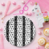 サロン&理容師ヘアドレッサーパターン名前をカスタムする ペーパープレート (パーティー)