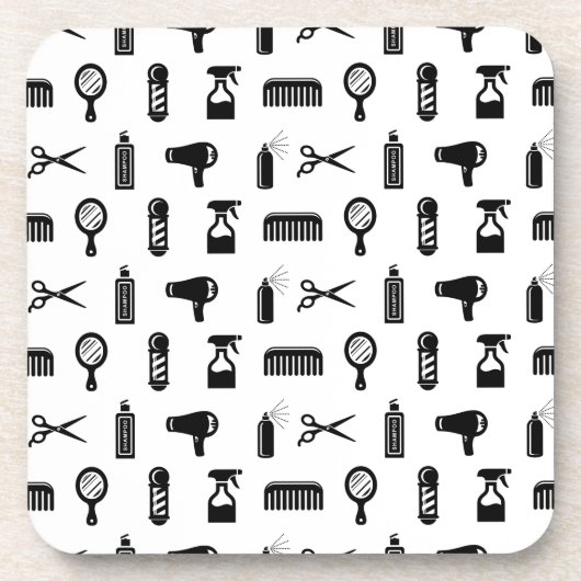 サロン&理容師美容師パタカスタムーン色 コースター (正面)