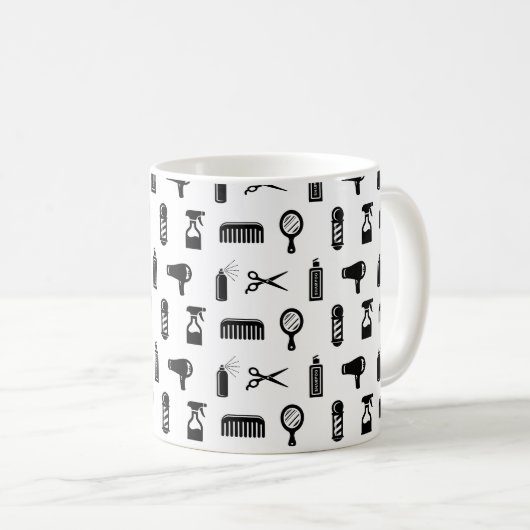 サロン&理容師美容師パタカスタムーン色 コーヒーマグカップ (正面右)
