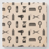 サロン&理容師美容師パタカスタムーン色 ストーンコースター (正面)