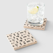 サロン&理容師美容師パタカスタムーン色 ストーンコースター (横)