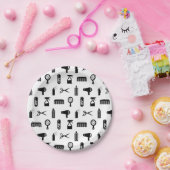 サロン&理容師美容師パタカスタムーン色 ペーパープレート (パーティー)