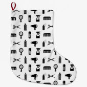 サロン&理容師美容師パタカスタムーン色 ラージクリスマスストッキング (正面)