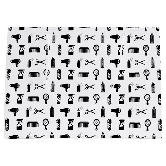 サロン&理容師美容師パタカスタムーン色 ラージペーパーバッグ (正面)