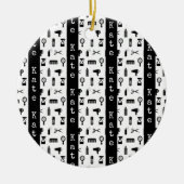 サロン&理容師美容師パターン名前をカスタムする セラミックオーナメント (正面)