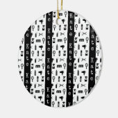 サロン&理容師美容師パターン名前をカスタムする セラミックオーナメント (左)