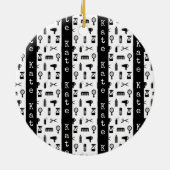 サロン&理容師美容師パターン名前をカスタムする セラミックオーナメント (裏面)