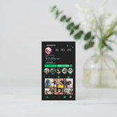 サロンInstagramグリーン | ソーシャルメディアQRコード 名刺 (スタンド正面)
