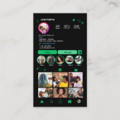 サロンInstagramグリーン | ソーシャルメディアQRコード 名刺 (正面)