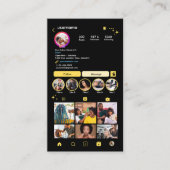 サロンInstagram黄色 |ソーシャルメディアQRコード 名刺 (正面)