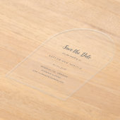 サローモダン結婚式の日付を保存 アクリル招待状 (レイダウン)