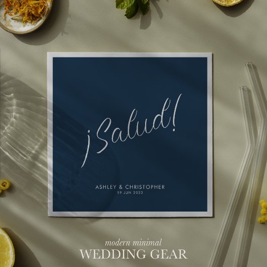 サロー!インディゴブルーミニマル任意の大事な行事カクテル スタンダードカクテルナプキン