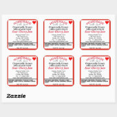 サワーオーガニックさくらんぼジャムカニング名 スクエアシール (シート)