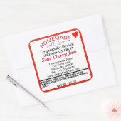 サワーオーガニックさくらんぼジャムカニング名 スクエアシール (封筒)