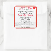 サワーオーガニックさくらんぼジャムカニング名 スクエアシール (バッグ)