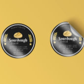 サワードパン具材ブラックミニマリスト ラウンドシール