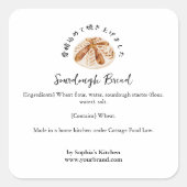 サワードブレッド 水彩画 ベーカリー 素材 スクエアシール (正面)