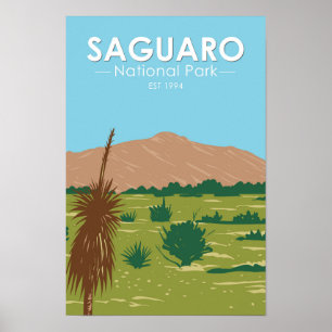 サワーロ国立公園 アリゾナ リンコン・ピーク ヴィンテージ ポスター