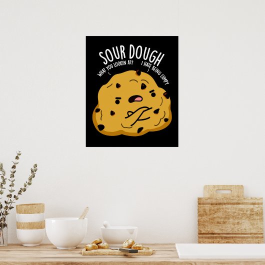 サワー生地おもしろいベーキングプンダークBG ポスター (キッチン)