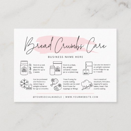 サワー生地パン粉ガ気にイドピンクウォーター色 名刺 (正面)