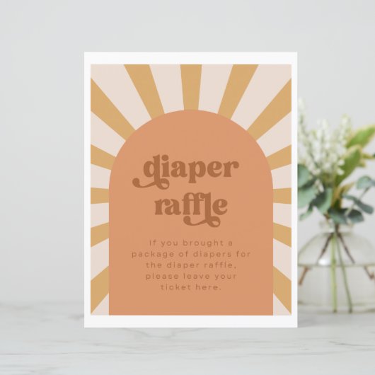 サンおむつラッフルサイン |金ゴールドサンベビーシャワー (スタンド正面)