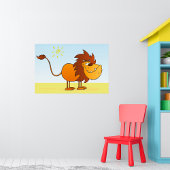 サンおもしろいサファリの動物の漫画のライオン ポスター