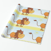 サンおもしろいサファリの動物の漫画のライオン ラッピングペーパー (アンロールド)