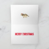 サンおもしろいタクリスマス恐竜のスローガン カード (内部)