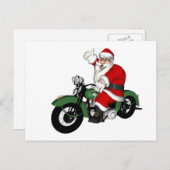 サンおもしろいタクロースオングリーンヴィンテージバイク シーズンポストカード (正面/裏面)