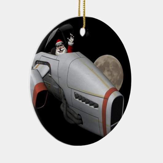 サンおもしろいタク飛んでいるロース宇宙船 セラミックオーナメント (右)