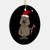 サンおもしろいタハットのクリスマスのウォンバット セラミックオーナメント (右)