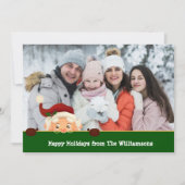 サンおもしろいタ写真爆弾緑色のバンドのクリスマス写真 シーズンカード (正面)