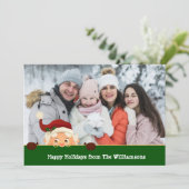 サンおもしろいタ写真爆弾緑色のバンドのクリスマス写真 シーズンカード (スタンド正面)