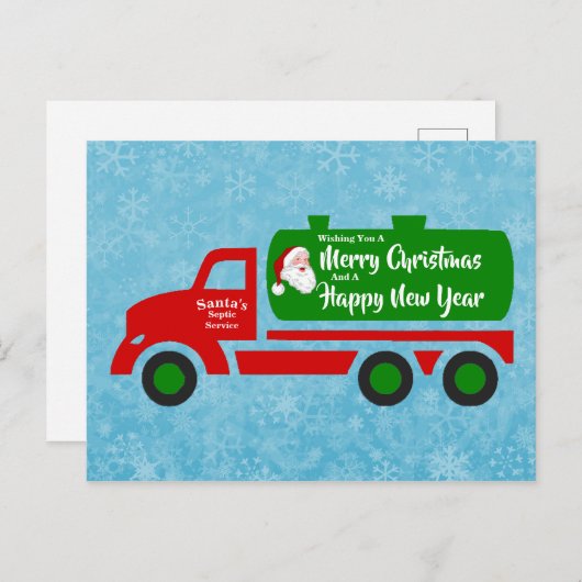 サンおもしろいタ汚染のクリスマストラック ポストカード (正面/裏面)