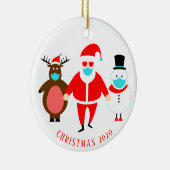 サンおもしろいタ顔マパーソナライズされたスク2020 セラミックオーナメント (右)