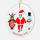 サンおもしろいタ顔マパーソナライズされたスク2020 セラミックオーナメント (左)