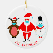 サンおもしろいタ顔マパーソナライズされたスク2020 セラミックオーナメント (裏面)