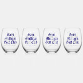 サンおもしろいマリガンゴルフクラブライフタイムメンバー ステムなしワイングラス (裏面)