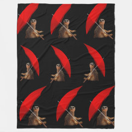 サンおもしろいメ頭が切れるルカートは傘の下に フリースブランケット