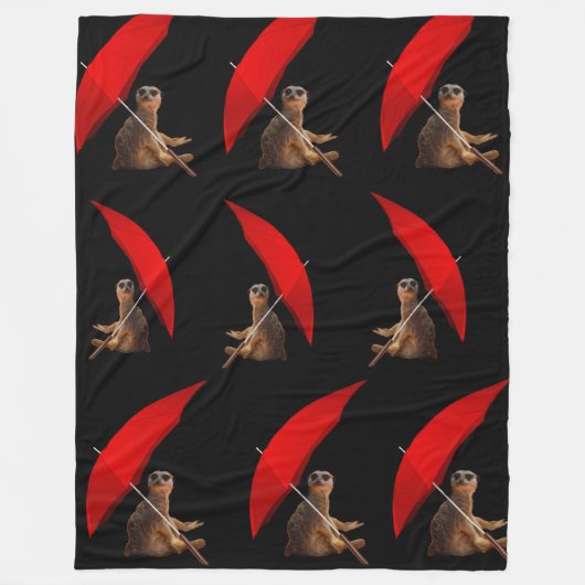 サンおもしろいメ頭が切れるルカートは傘の下に フリースブランケット (正面)