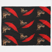 サンおもしろいメ頭が切れるルカートは傘の下に フリースブランケット (正面(横))