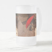 サンおもしろいメ頭が切れるルカートは傘の下に フロストグラスビールジョッキ (正面右)