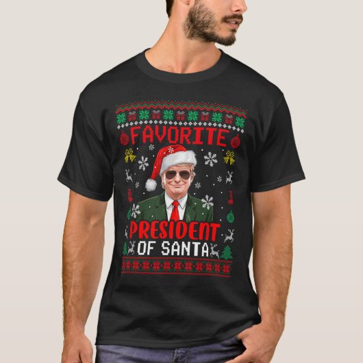 サンお気に入りのタクリスマストランプ総誇りを持った長がSウォン Tシャツ (正面)