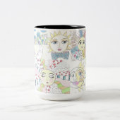 サンお洒落コラージュ2トーンのコーヒーマグ ツートーンマグカップ (中央)