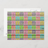 サンお洒落ダルカラフルヴィンテージ木目テクスチャ ポストカード (正面/裏面)