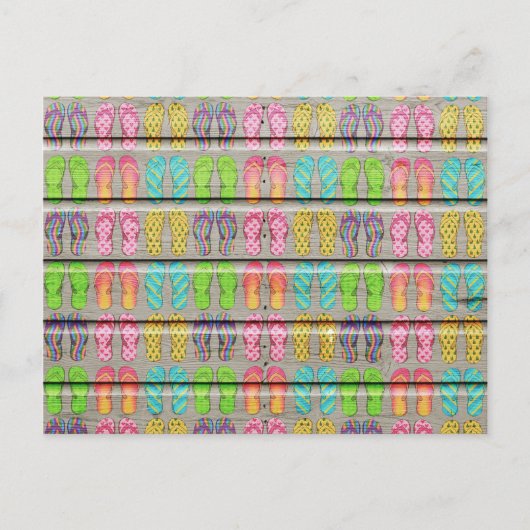 サンお洒落ダルカラフルヴィンテージ木目テクスチャ ポストカード (正面)