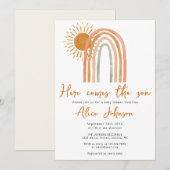 サンがやってくる レインボー ボーホー ボーイ ベイビー シャワー 招待状 (正面/裏面)