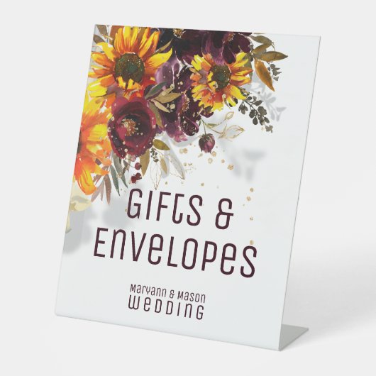 サンきらめくとワインのギフトと封筒 台座サイン (正面)