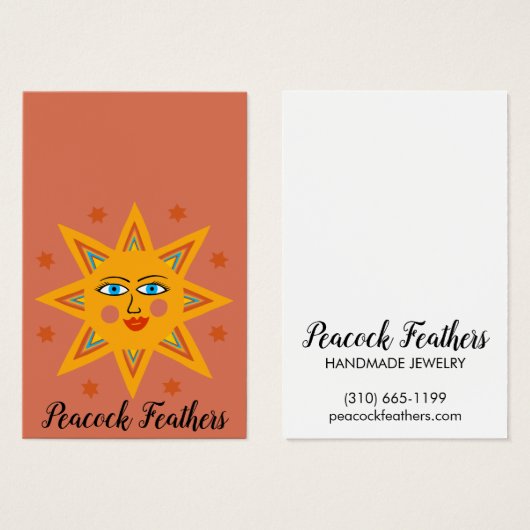 サンきらめくイヤリングネックレスジュエリーディスプレイカード (正面&裏面)