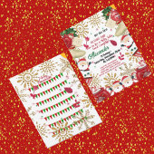 サンすてきタ金ゴールドスノーフレーククリスマス1st誕生日 案内状